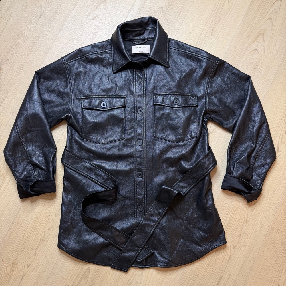 Aritzia Babaton Black Faux leather Jacket